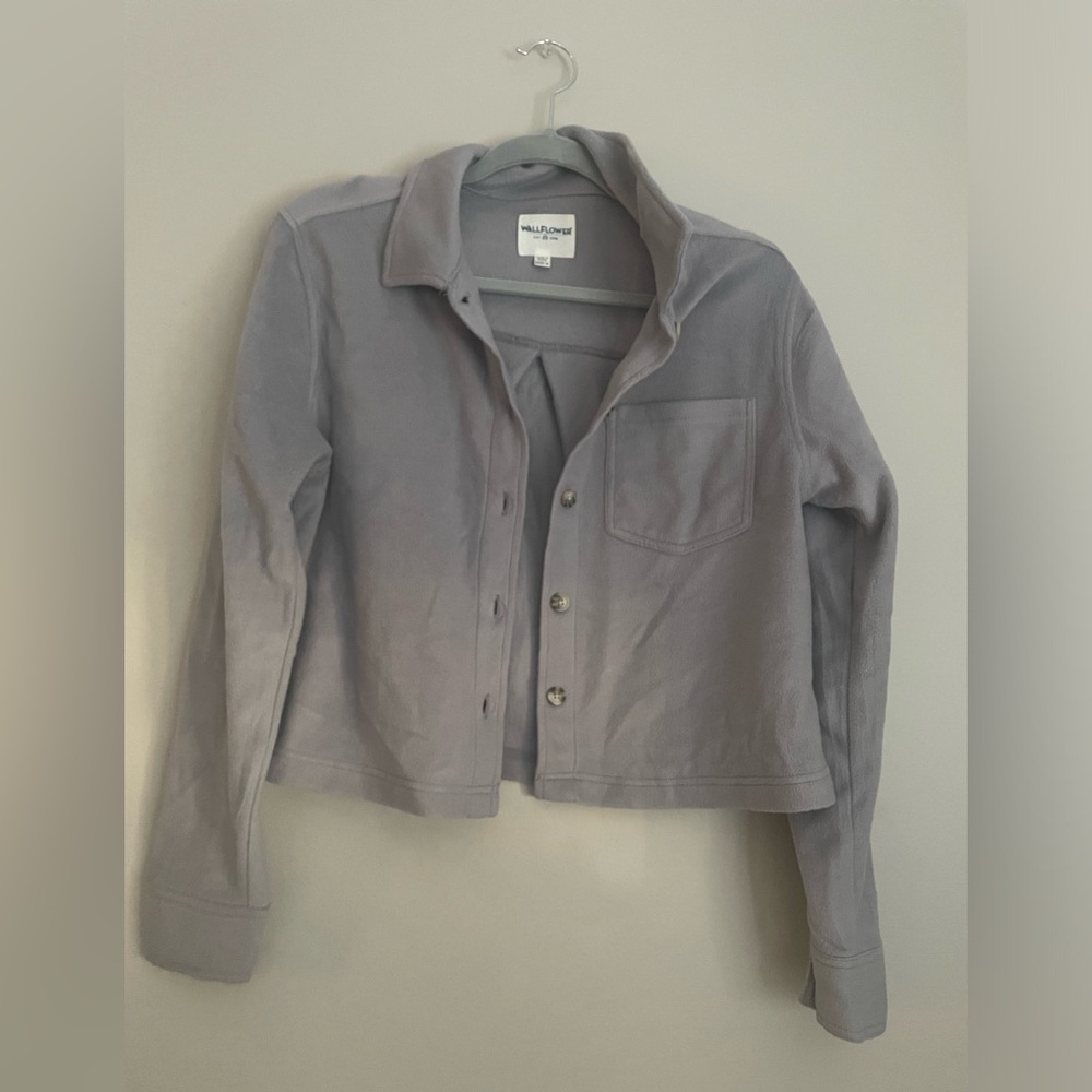 Super soft grey button down fleece